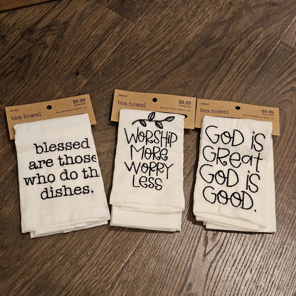 White Tea Towels Set Of 3 Inspirational
